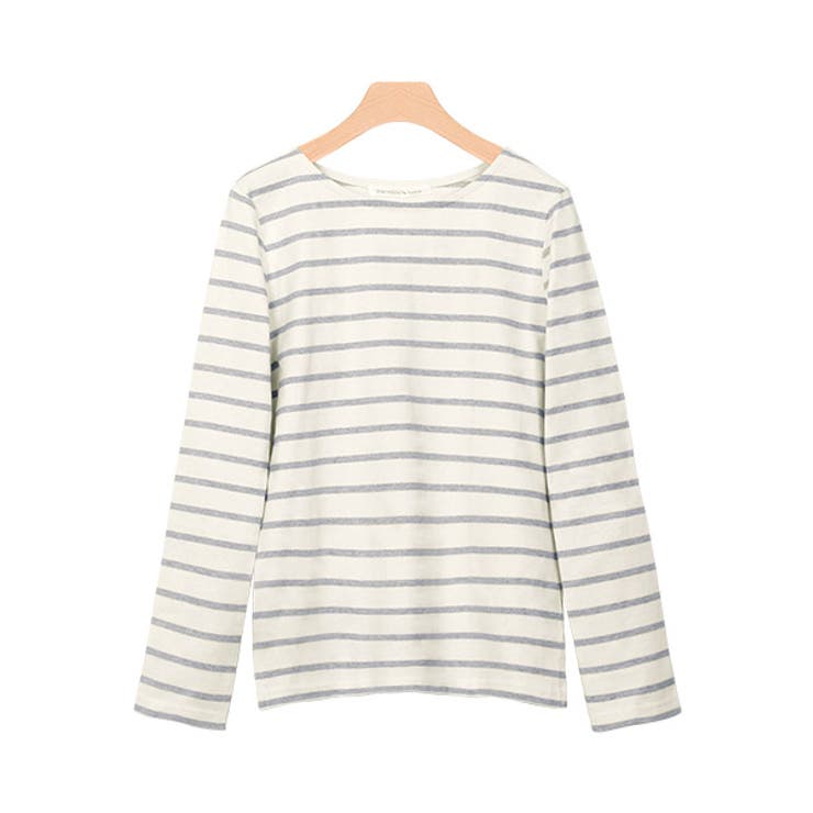 ノーマル/アイボリー×杢グレー | 綿100％ 選べる3type 地厚長袖ボーダーカットソー トップス0双 カット | Pierrot