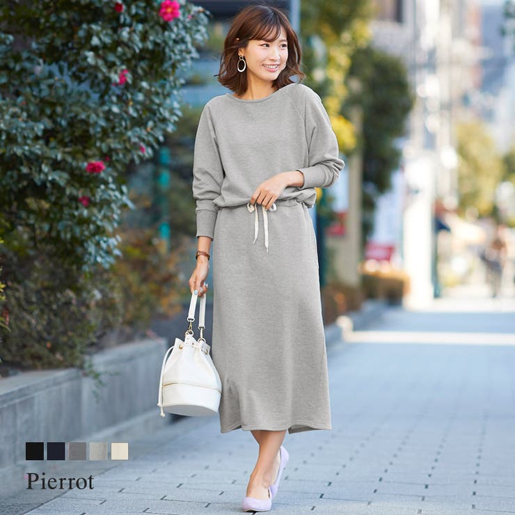 ブラウジング スウェットワンピーススウェット スエット オーバーサイズ ワンピ 品番 Prtw Pierrot ピエロ のレディースファッション通販 毎日送料無料 Shoplist ショップリスト