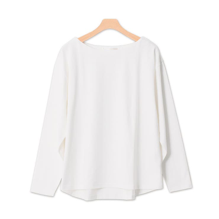 オフホワイト | 綿100％ボートネックカットソー ボートネック ボートネックTシャツ カットソ | Pierrot