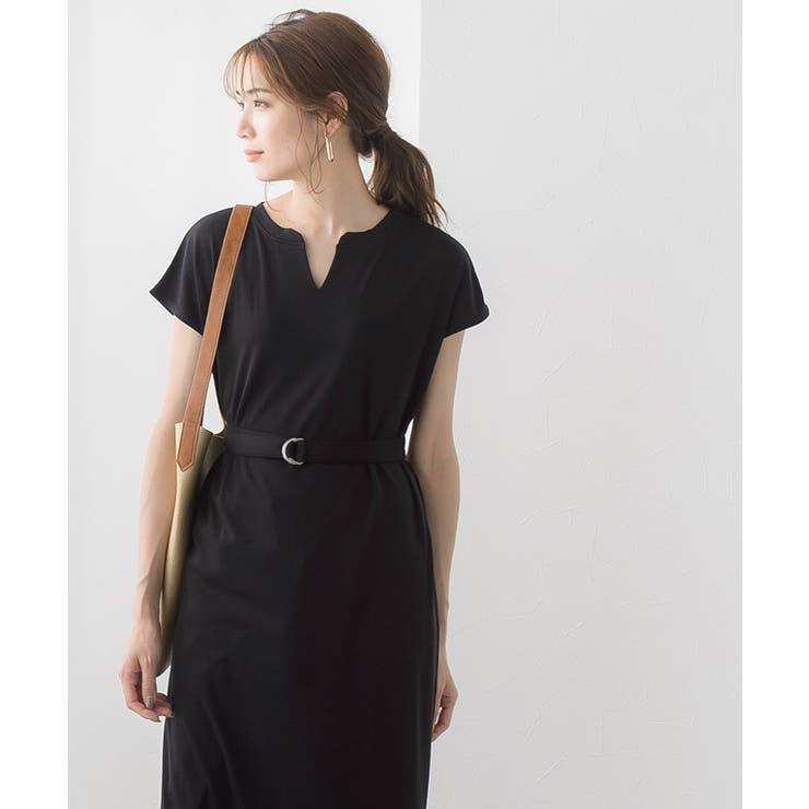 ベルト付きキーネックロングワンピース ワンピ ワンピース ウエストベルト 品番 Prtw Pierrot ピエロ のレディースファッション通販 Shoplist ショップリスト