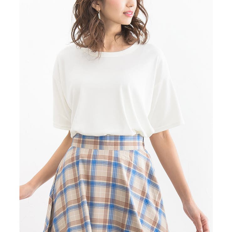 オフホワイト | クルーネックTシャツ トップス Tシャツ カットソー 半袖 5分袖 | Pierrot