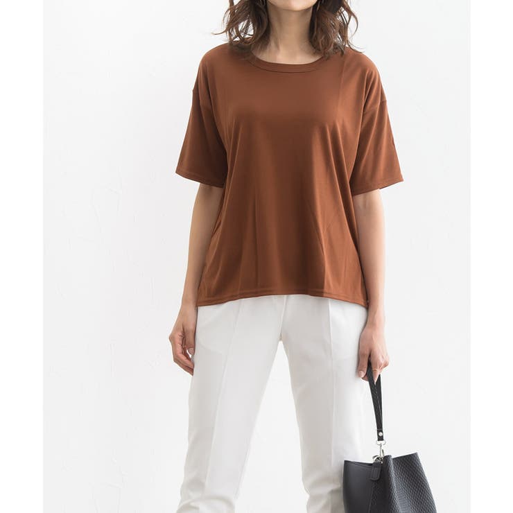 レンガ | クルーネックTシャツ トップス Tシャツ カットソー 半袖 5分袖 | Pierrot