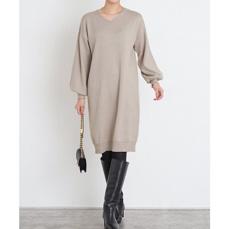 【美品】ファビアナ フィリッピカシミヤワンピース　44　モニーレ　ネイビー 美品】ファビアナ フィリッピカシミヤワンピース 44 モニーレ