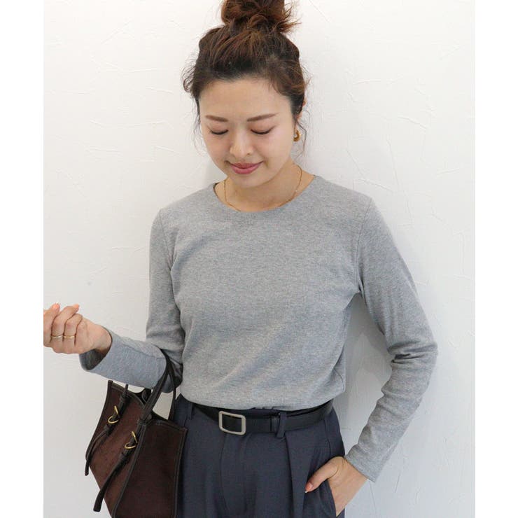 杢グレー | ネックが選べるテレコリブカットソー トップス カットソー | Pierrot