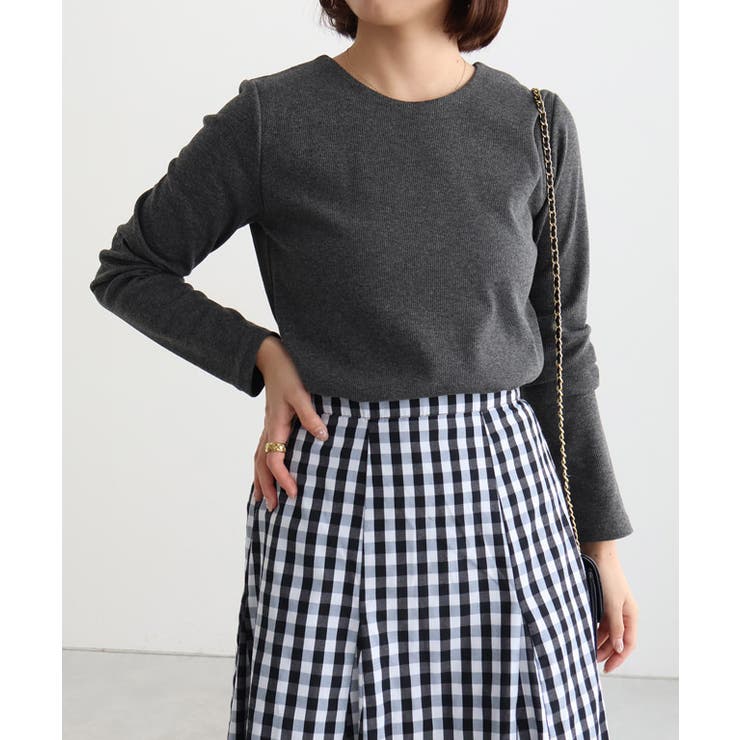 杢チャコール | ネックが選べるテレコリブカットソー トップス カットソー | Pierrot