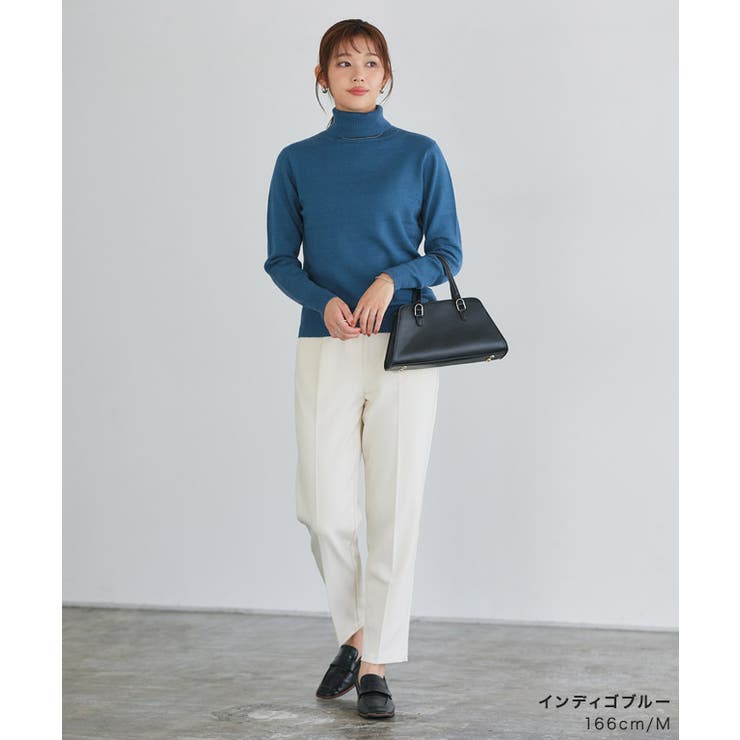 プレミアムカシミヤタッチタートルニット ニット セーター[品番
