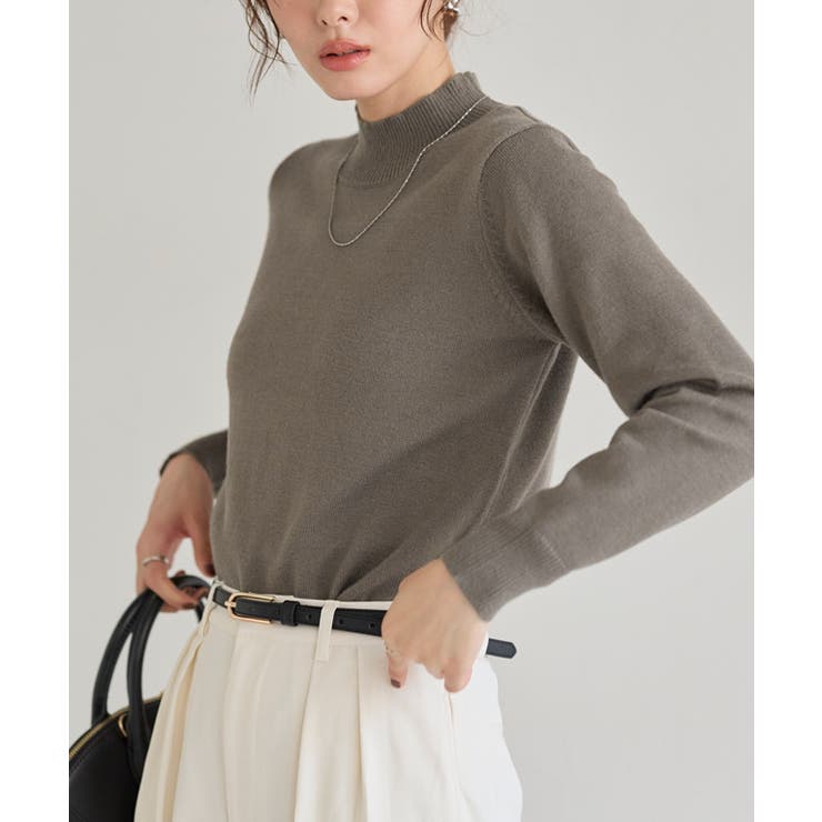 プレミアムカシミヤタッチハイネックニット ニット セーター[品番