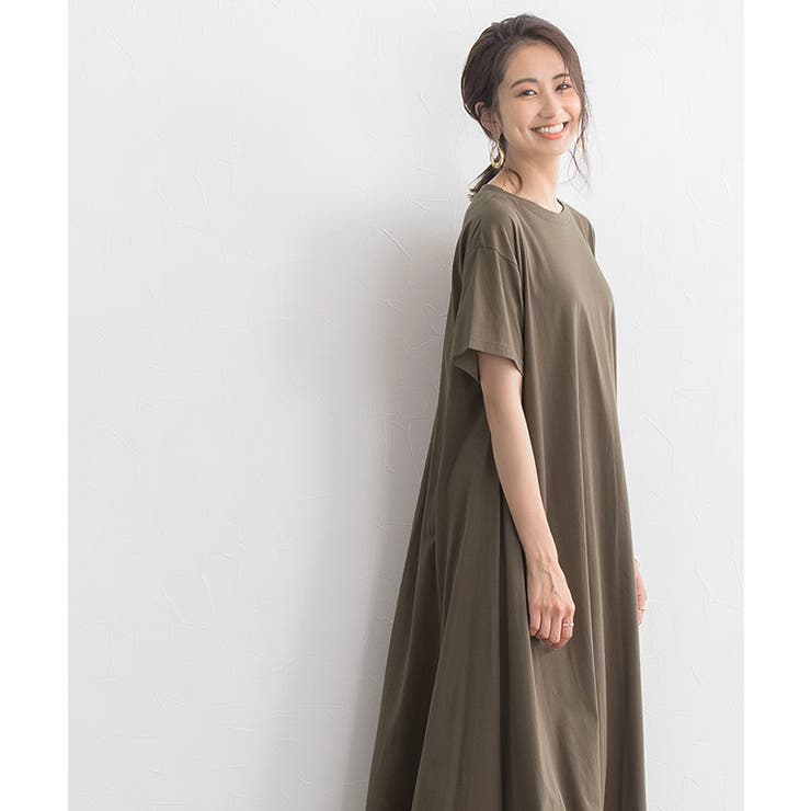 汗ジミ防止半袖aラインワンピース ワンピース 半袖 コットン100 品番 Prtw Pierrot ピエロ のレディースファッション通販 Shoplist ショップリスト