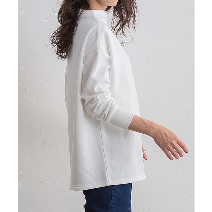 裏起毛ボトルネックプルオーバー スウェット プルオーバー ボトル