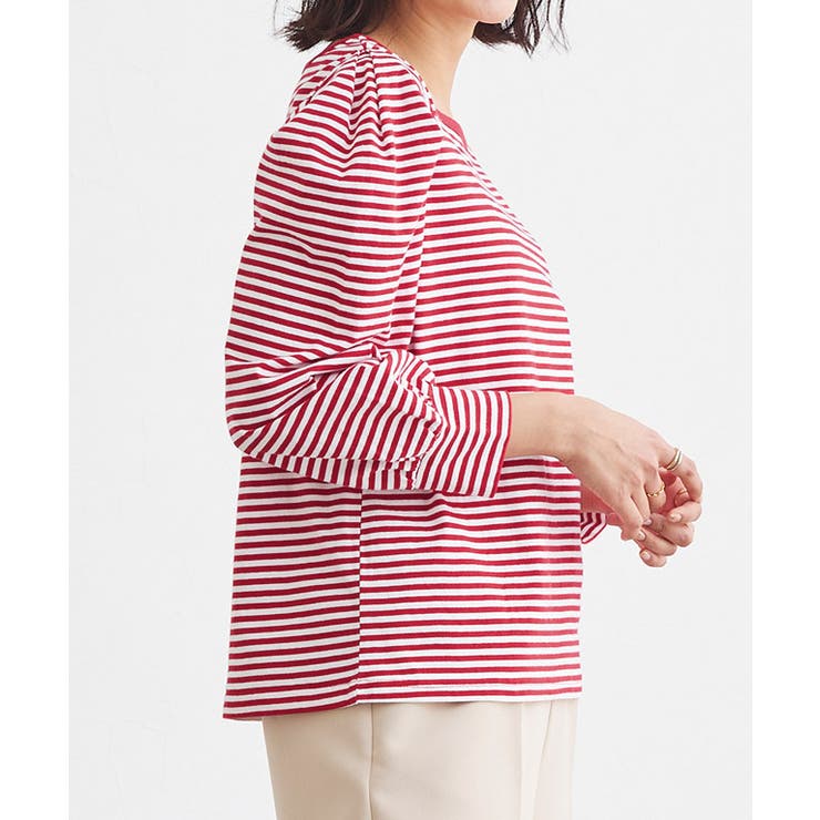 スクエアネックボーダーTシャツ Tシャツ スクエアネック | Pierrot | 詳細画像8 