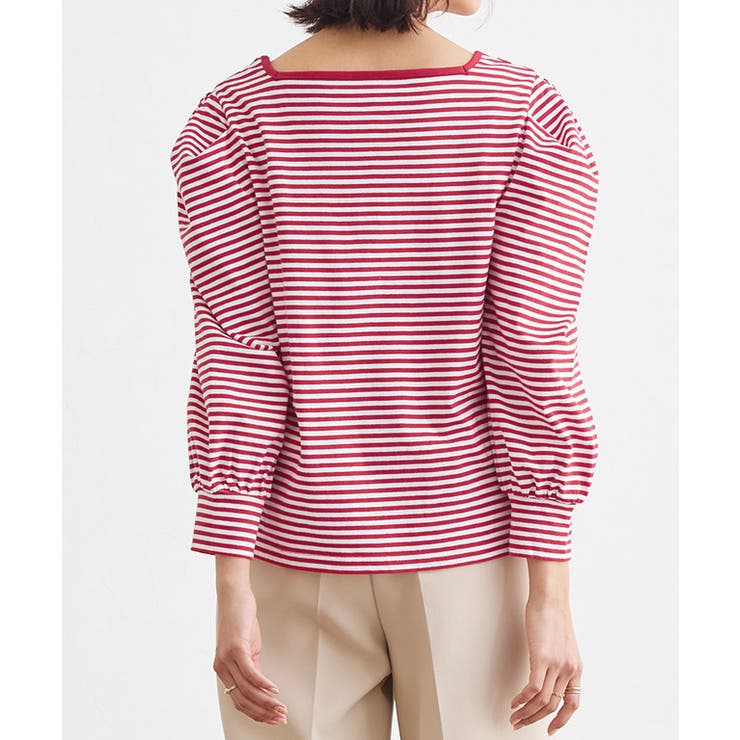 スクエアネックボーダーTシャツ Tシャツ スクエアネック | Pierrot | 詳細画像9 