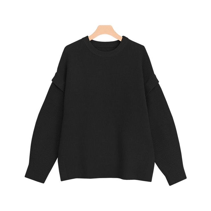 ブラック | クルーネック2wayニット ニット ベスト クルーネック | Pierrot