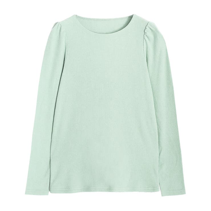 ペールグリーン | パフスリーブテレコリブカットソー カットソー パフスリーブ テレコリブ | Pierrot