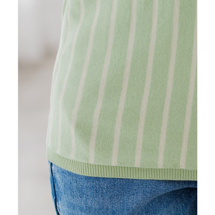 シルクタッチストライプニットプルオーバー ニット セーター | Pierrot | 詳細画像7 