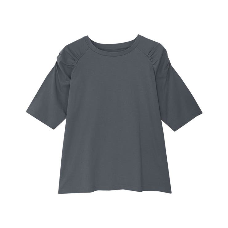 チャコール | Steady 8月号掲載アイテム 汗ジミ防止シャーリングデザインTシャツ | Pierrot