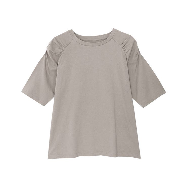 グレージュ | Steady 8月号掲載アイテム 汗ジミ防止シャーリングデザインTシャツ | Pierrot