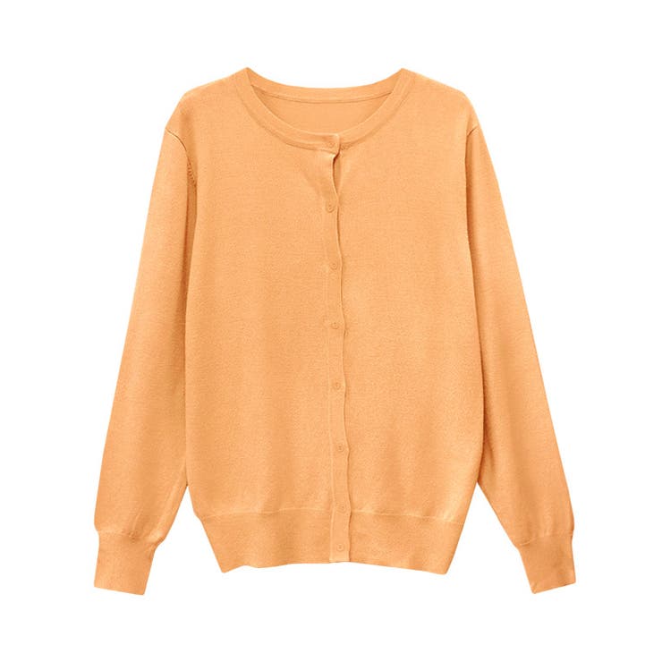 オレンジ | クルーネックシルクタッチウォッシャブルニットカーディガン カーディガン ニット | Pierrot