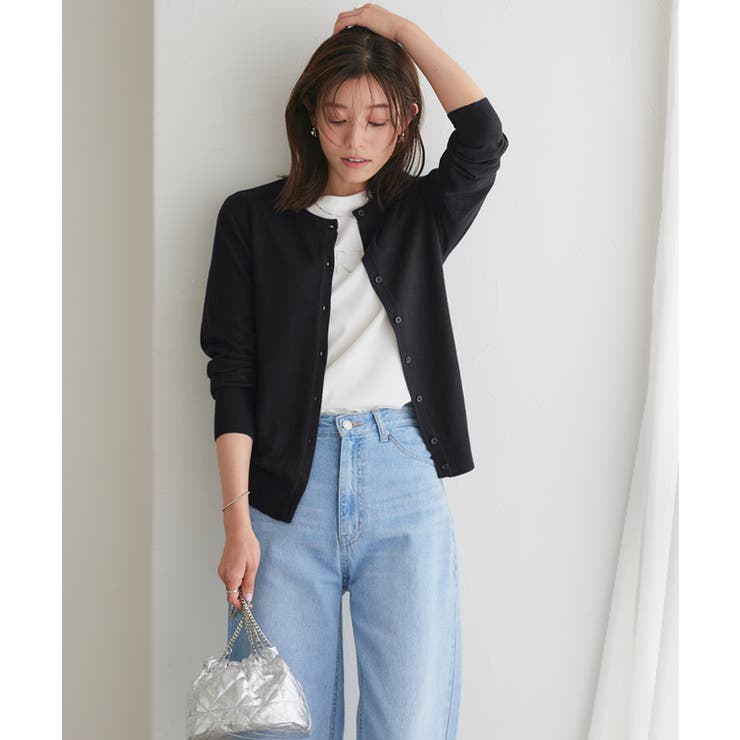 クルーネックシルクタッチウォッシャブルニットカーディガン カーディガン ニット | Pierrot | 詳細画像30 