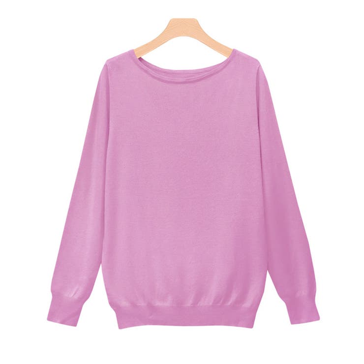 ピンク | ボートネックシルクタッチウォッシャブルニット ニット シルクタッチ | Pierrot
