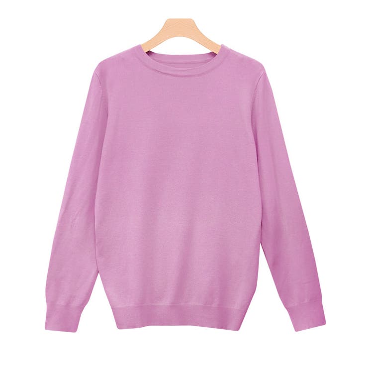 ピンク | クルーネックシルクタッチウォッシャブルニット ニット シルクタッチ | Pierrot