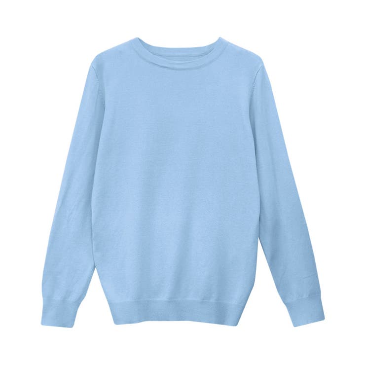 ライトブルー | クルーネックシルクタッチウォッシャブルニット ニット シルクタッチ | Pierrot