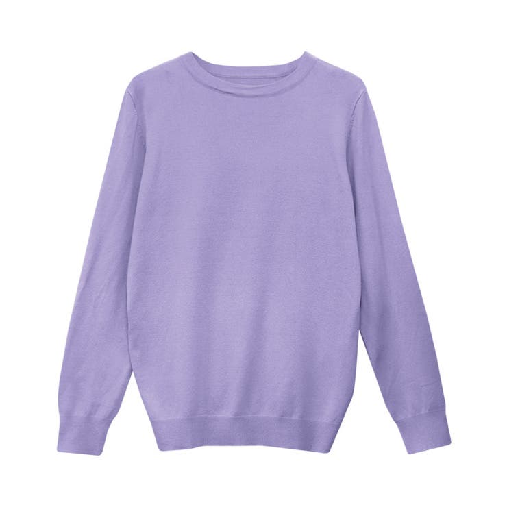 ラベンダーブルー | クルーネックシルクタッチウォッシャブルニット ニット シルクタッチ | Pierrot