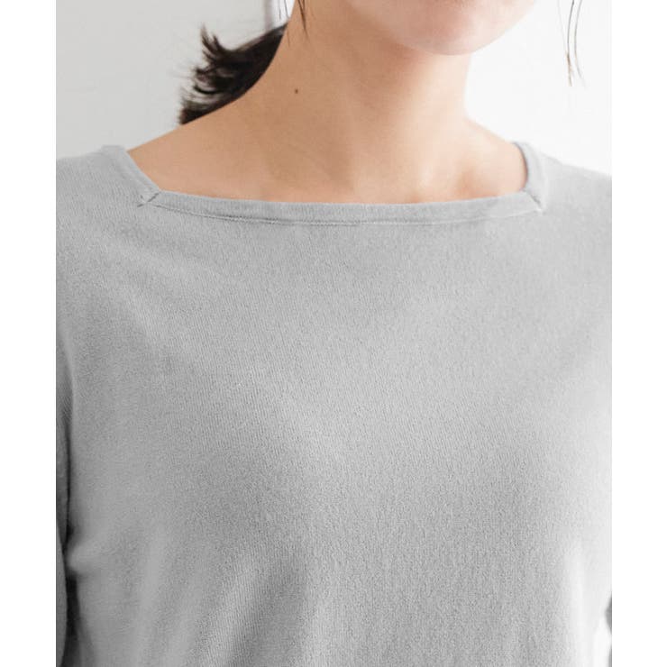 スクエアネックシルクタッチウォッシャブルニット 春 オフィス | Pierrot | 詳細画像10 