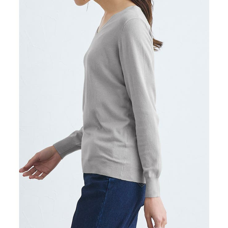 Vネックシルクタッチウォッシャブルニット ニット 選べるネック | Pierrot | 詳細画像13 