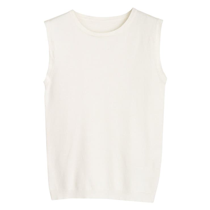 オフホワイト | シルクタッチノースリーブウォッシャブルニット ニット ノースリーブ | Pierrot