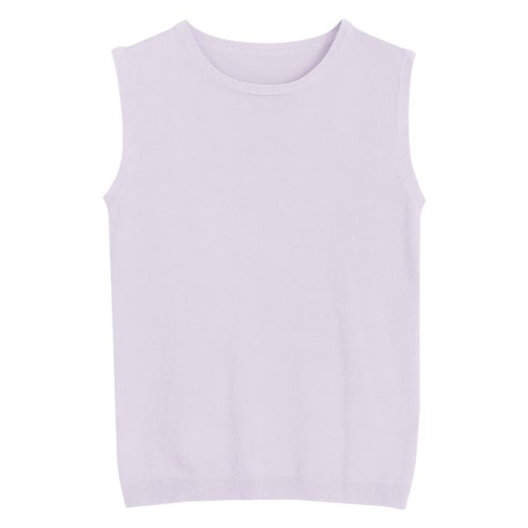 アイスラベンダーグレー | シルクタッチノースリーブウォッシャブルニット ニット ノースリーブ | Pierrot