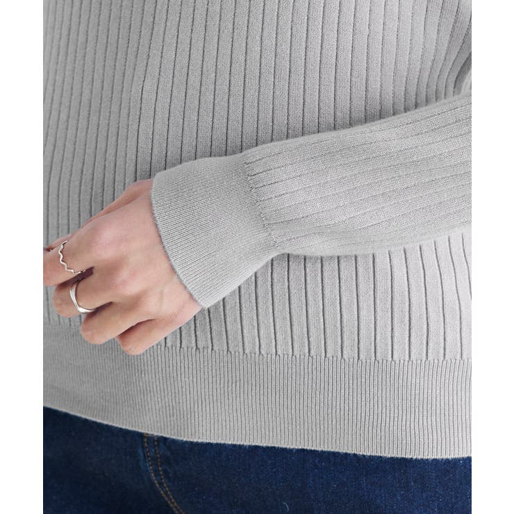 Vネックシルクタッチウォッシャブルリブニット ニット シルクタッチ | Pierrot | 詳細画像9 