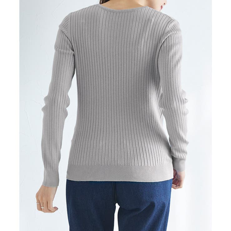 Vネックシルクタッチウォッシャブルリブニット ニット シルクタッチ | Pierrot | 詳細画像12 