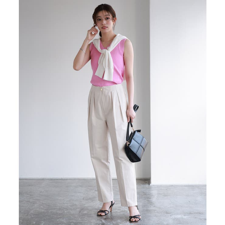 CFCL FLUTED ノースリーブ ニット　ピンク CFCL FLUTED ノースリーブ ニット ピンク 激安通販 オンライン