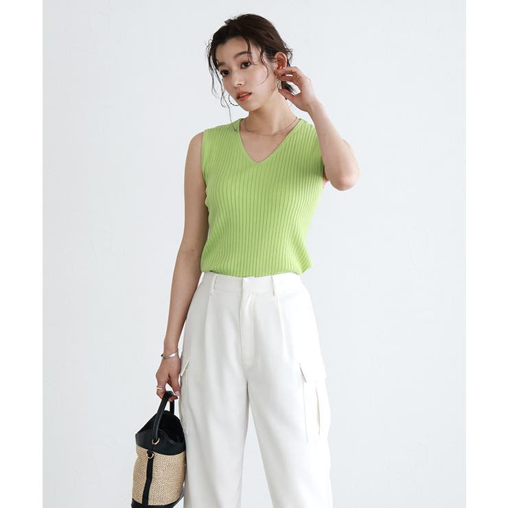 Drawer - ザロウ　ニットビスチェ風ノースリーブ ARCHIVE SALE】ノースリーブニット（ニット）｜STRASBURGO OUTLET