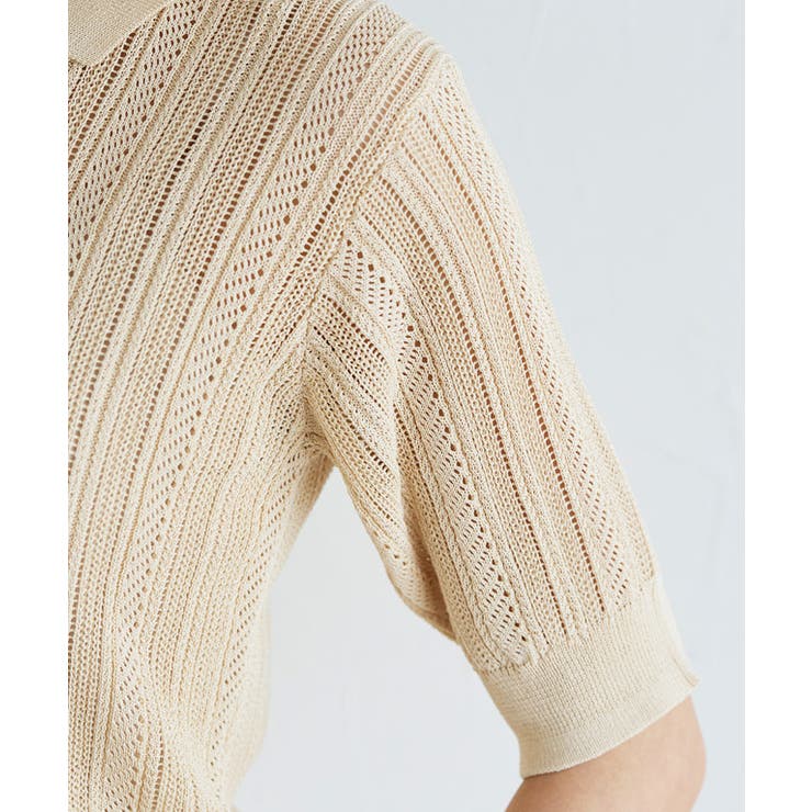 リネンタッチポロニット ニット サマーニット | Pierrot | 詳細画像4 