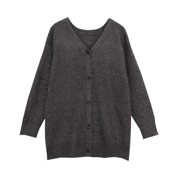 チャコール | 2wayブークレVネックカーディガン カーディガン カーデ | Pierrot