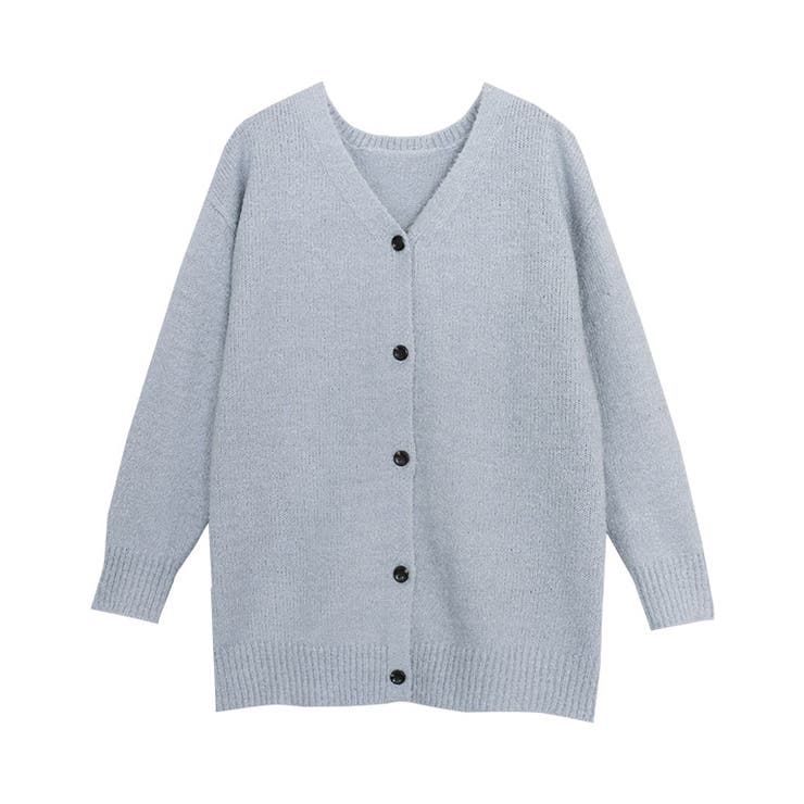 アイスブルー | 2wayブークレVネックカーディガン カーディガン カーデ | Pierrot