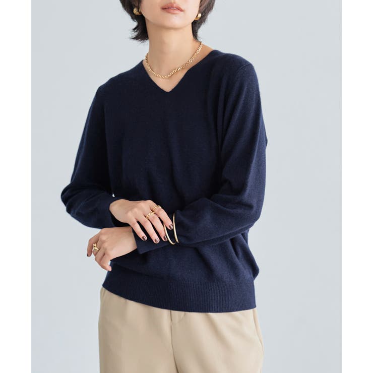 RASW カシミヤ100％Vネックニット セーター ベーシック 冬 | Pierrot | 詳細画像21 