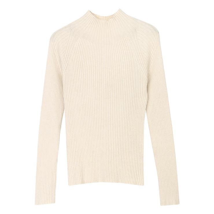 アイボリー | ストレッチリブハイネックニット ニット リブニット | Pierrot