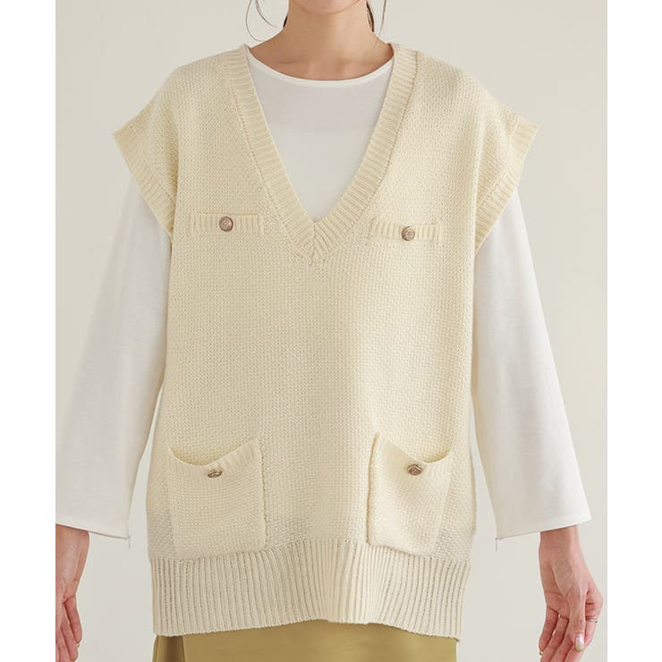 ツイード風ニットベスト ベスト ニットベスト | Pierrot | 詳細画像7 