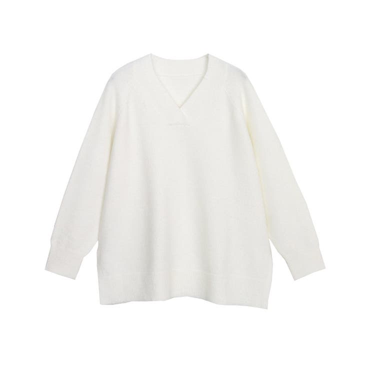 オフホワイト | [RASW]モヘア混Vネックニット ニット セーター | Pierrot