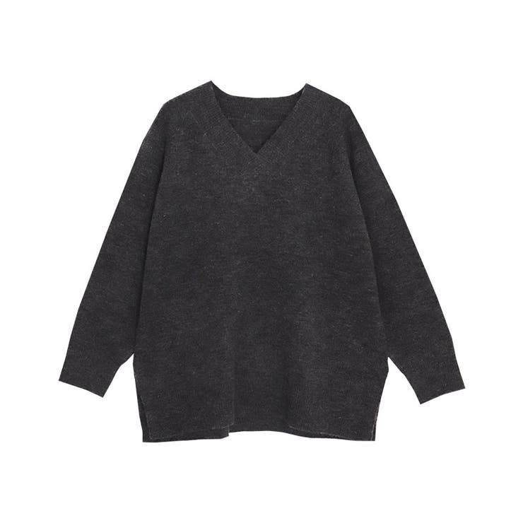 杢チャコール | [RASW]モヘア混Vネックニット ニット セーター | Pierrot