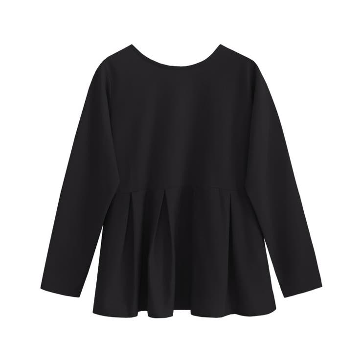 ブラック | ライトスウェットタックデザインプルオーバー カットソー スウェット | Pierrot