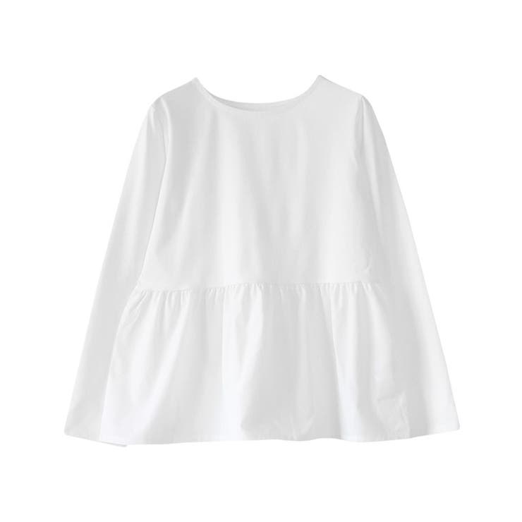 オフホワイト | 異素材ドッキングフリルギャザーカットソー トップス カットソー | Pierrot