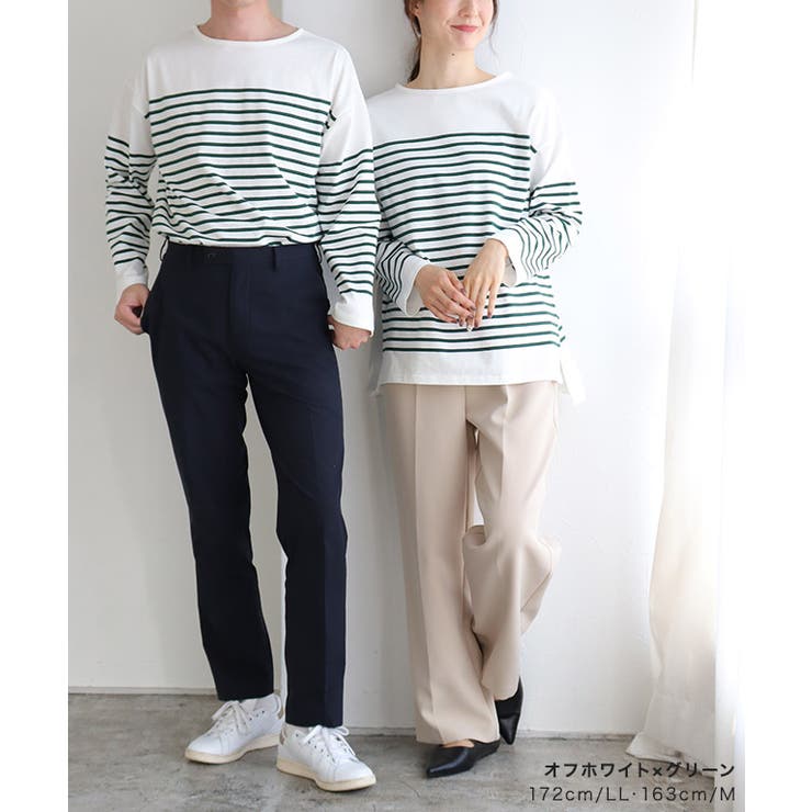 売れ筋介護用品も！ ボーダーチュニックルーズプルオーバー Tシャツ カットソー[品番 トップス