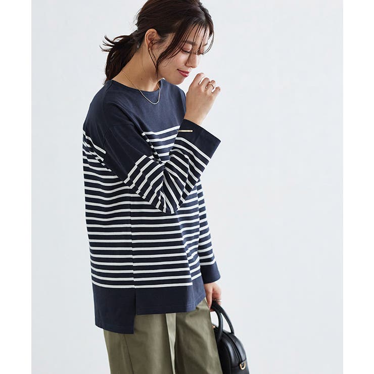 ボーダーチュニックルーズプルオーバー Tシャツ カットソー | Pierrot | 詳細画像26 