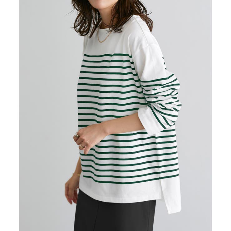 ボーダーチュニックルーズプルオーバー Tシャツ カットソー | Pierrot | 詳細画像16 
