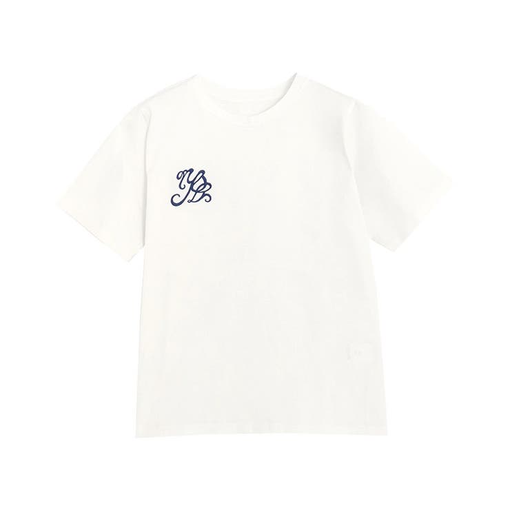 オフホワイト×ネイビー | シルケット刺繍Tシャツ Tシャツ シルケット | Pierrot