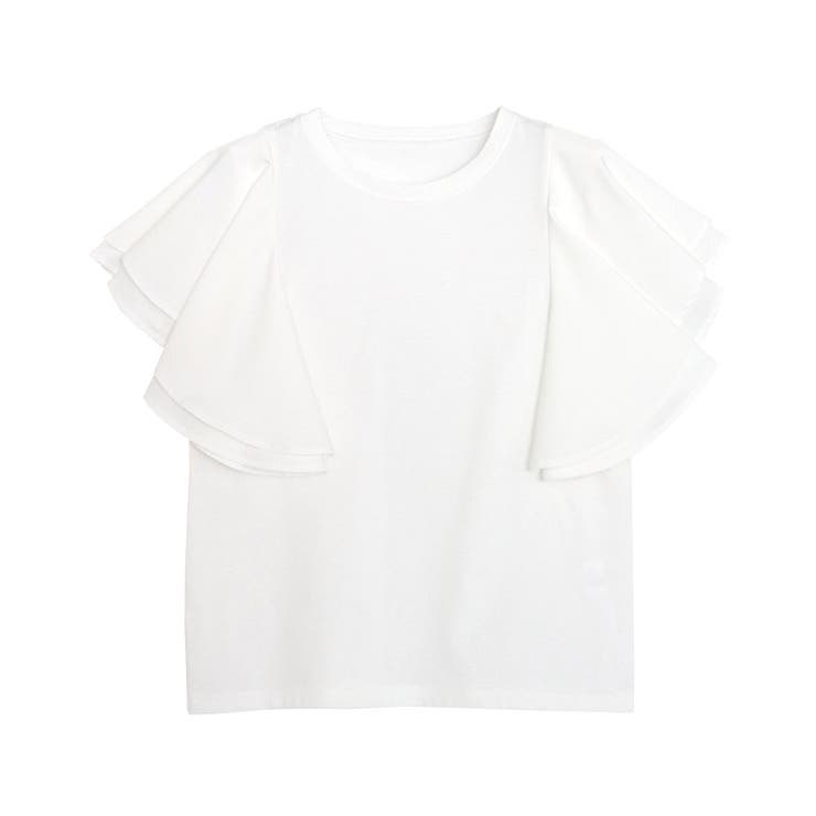 オフホワイト | フリルスリーブTシャツ Tシャツ カットソー | Pierrot