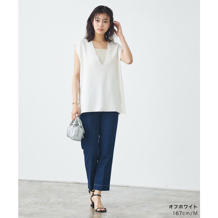 ミラノリブフレンチフリーブニット ベスト ニット[品番